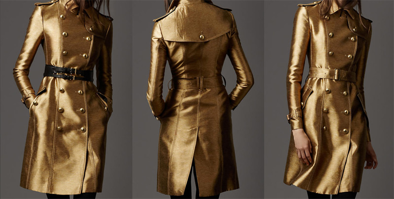 Burberry Trençkot modelleri Altın sarısı trençkot modelleri