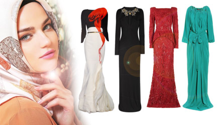 Tesettür Abiye Elbise Modelleri 2012-2013