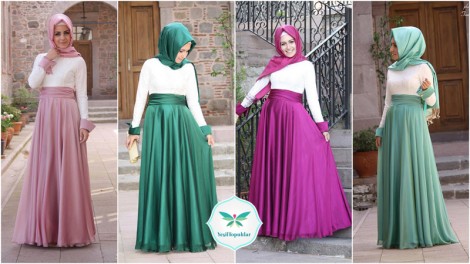 Pınar Şems 2013 İlkbahar-Yaz Tesettür Abiye Elbise Modelleri  (2)