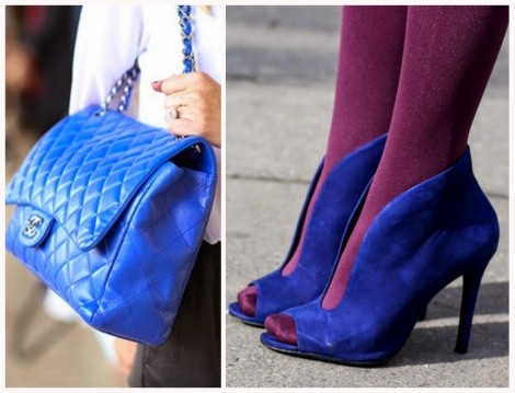 Mavi Ayakkabı ve Çanta Modeli