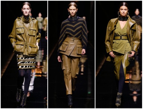 Balmain 2014-2015 Sonbahar Kış Yeşil Renk Giyim Modelleri
