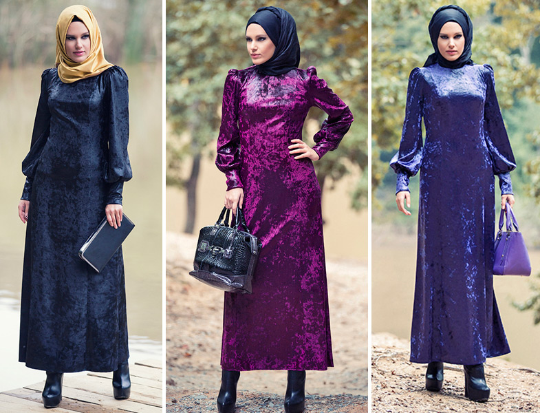 Modanisa Mustafa Dikmen Kadife Elbise Modelleri