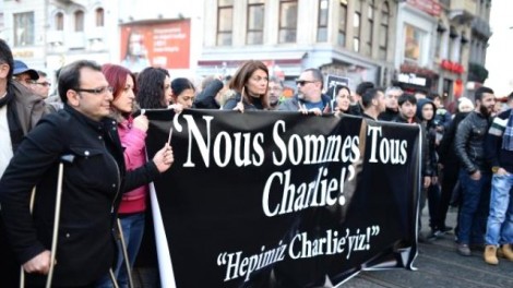 Fransa Terör Saldırısı Protesto Yürüyüşü