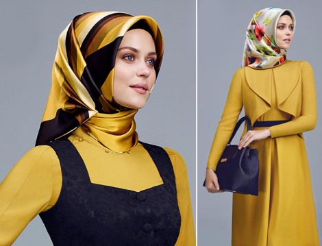 Armine 2015-16 Sonbahar Kış Hardal Sarısı Giyim Modelleri