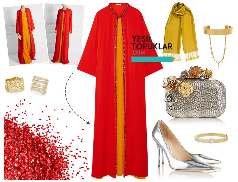 Kırmızı Abiye Elbise Kombini 2016
