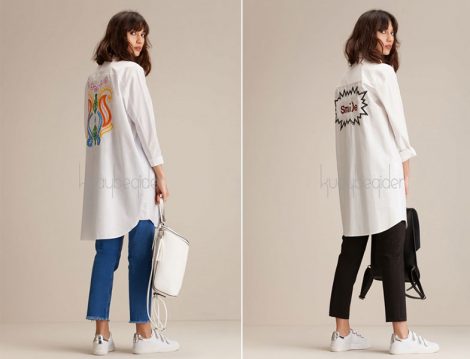 Kuaybe Gider Yazı Baskılı Giy-Çık Tunik Modelleri