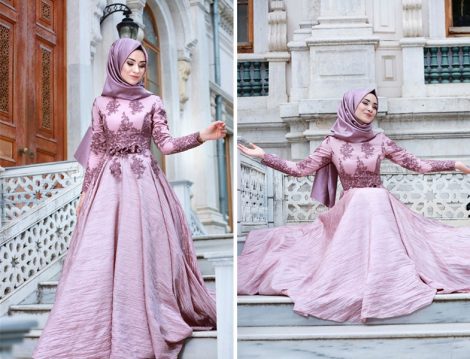 Tesettür Abiye Elbise Modelleri 2017 