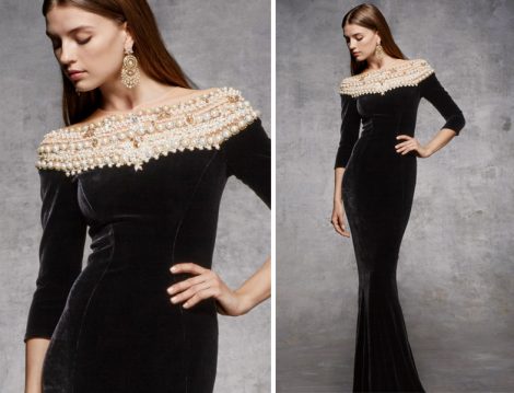 Siyah Tesettür Abiye Elbise Modelleri 2018