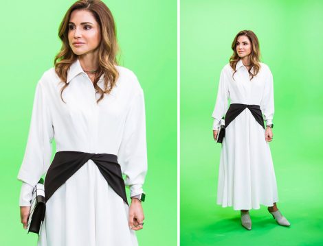 Ürdün Kraliçesi Rania el Abdullah Beyaz Gömlek Elbiseleri