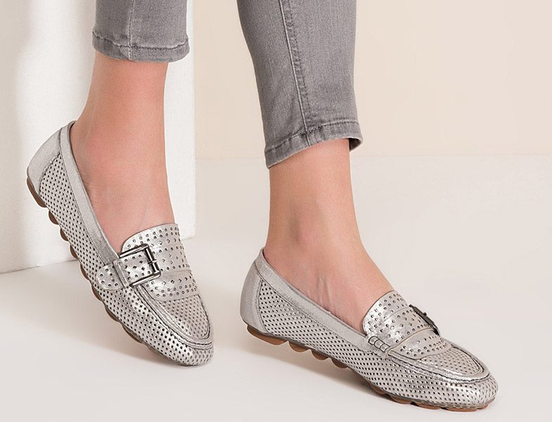 Elle Shoes Gümüş Kadın Loafer Ayakkabı