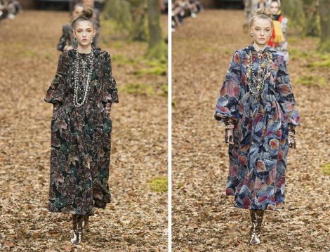 Chanel 2018-19 Sonbahar – Kış Desenli Kadife Elbise Modelleri