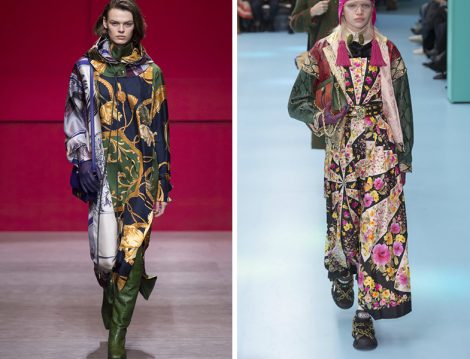 Dünya Modasında 2018 Sonbahar Kış Eşarp Baskılı Elbise Modelleri