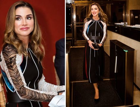 Ürdün Kraliçesi Rania al Abdullah'ın Siyah Elbise Stili