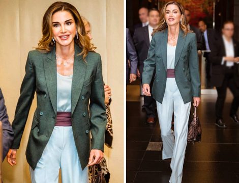 Ürdün Kraliçesi Rania al Abdullah'ın Tulum-Ceket Stili