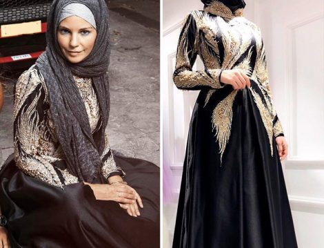 Burcu Çetinkaya'nın Lazaza Gülcan İmzalı Abiye Elbise Tasarımı