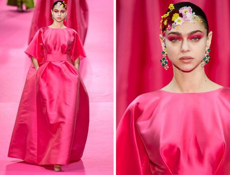 Alexis Mabille 2019 İlkbahar Yaz Couture Koleksiyonu Pembe Kabarık Elbise