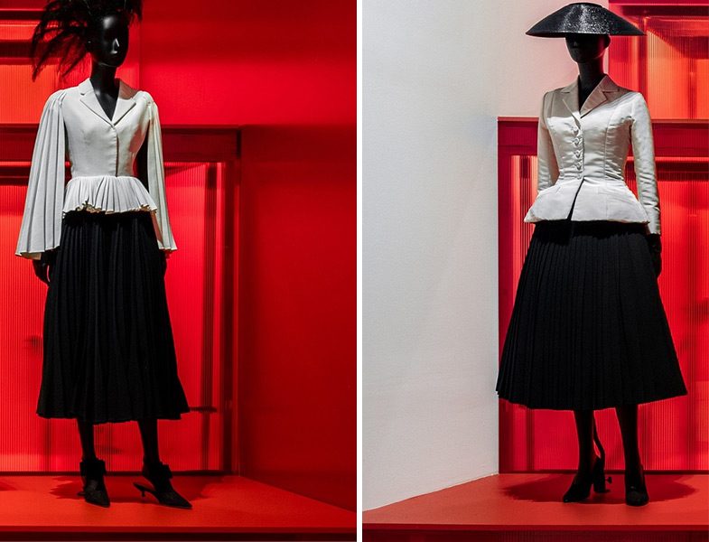 Christian Dior Paris'ten Dünyaya Sergisi - Siyah Pliseli Etek ve Beyaz Ceket