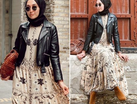 Elif Doğan Zara Deri Ceket-H&M Desenli Elbise