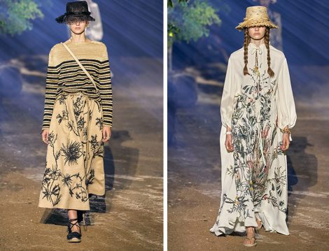Christian Dior 2020 İlkbahar Yaz Desenli Etek ve Elbise