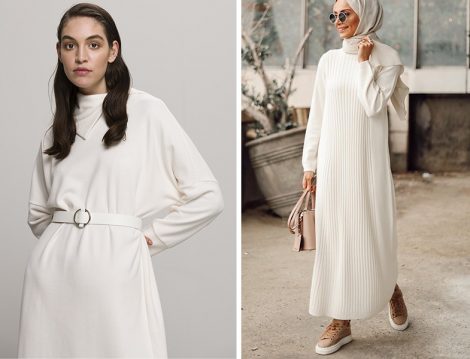 Kadriye Baştürk Beyaz Triko Elbise & Betül Gedik: Studio Nish Beyaz Triko Elbise