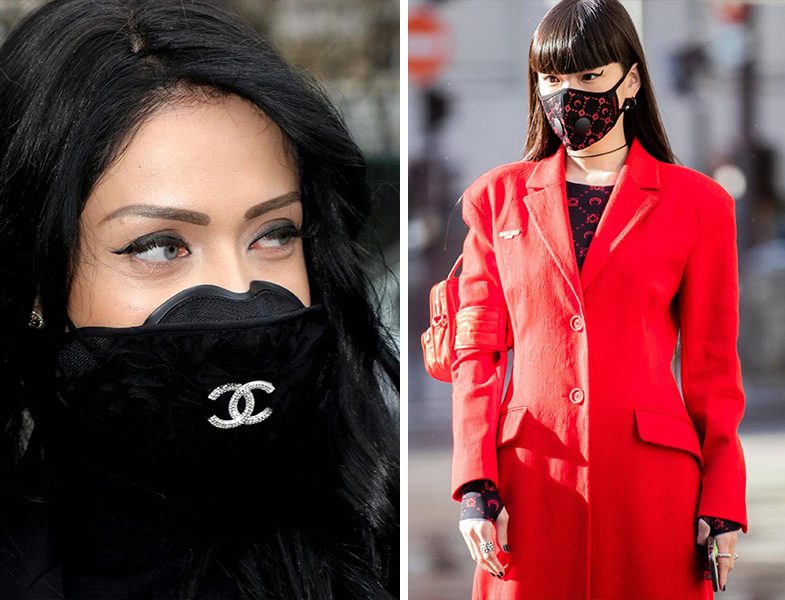 Paris Moda Haftasında Coronavirüs İçin Maske Takan Davetliler