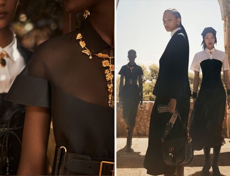 Dior 2021 Siyah Elbise - Altın Kaplama Mücevher