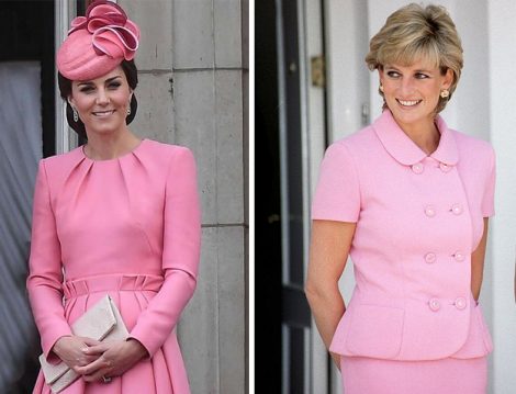 Kate Middleton ve Prenses Diana Pembe Kıyafetleri