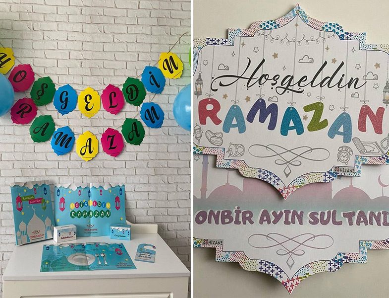 Çocuklara Özel Ramazan Süsleme Kart ve Balonları