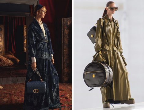 Dior Lacivert Jardin Motifli Kuşaklı Pamuklu Denim Palto Ceket - Balmain Haki Üniforma Elbise
