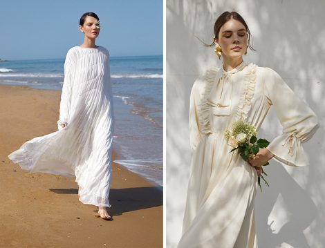 Kevser Sarıoğlu Büzgülü Şifon Elbise - Kadriye Baştürk Fırfır Detay Elbise