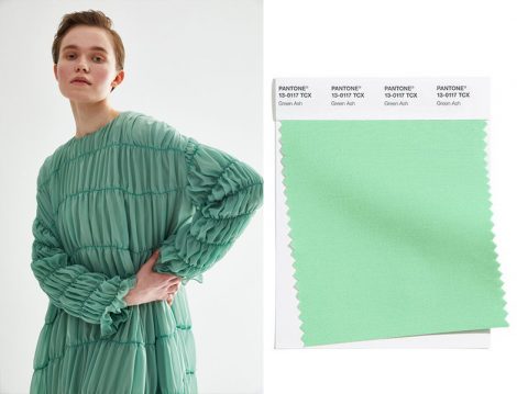 Kevser Sarıoğlu Elbise - 2021 Pantone Yaz Renkleri Küf Yeşili