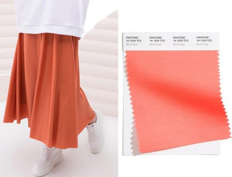 İnşirah Etek - 2021 Pantone Yaz Renkleri Mercan