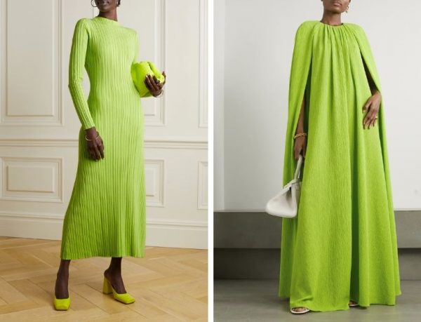 Lime Yeşil Tesettür Elbise Modelleri 2023