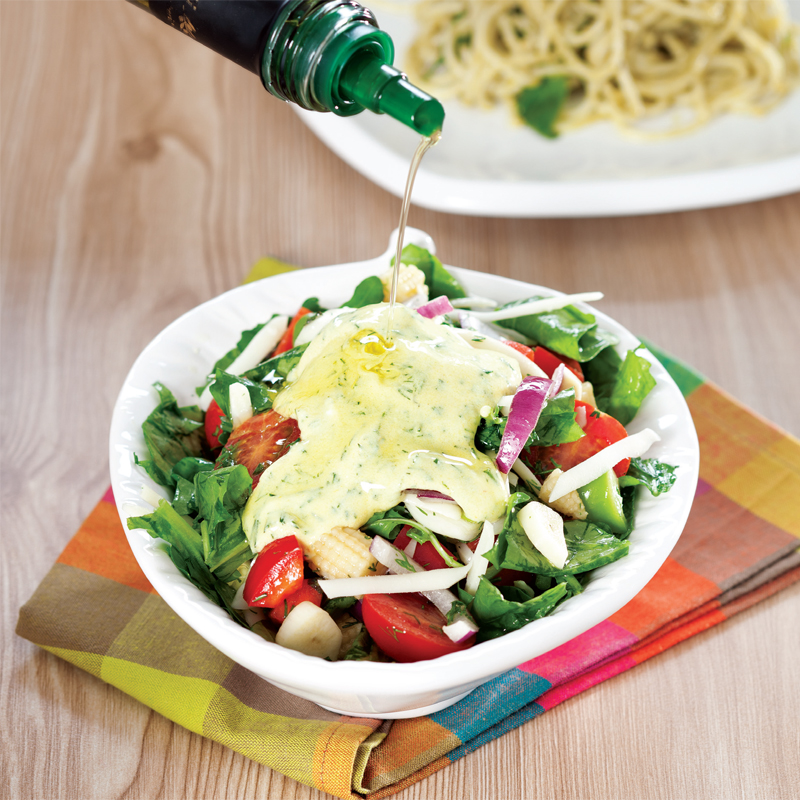 hardal soslu karışık salata