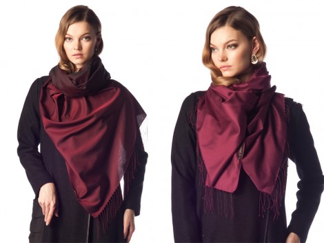 2014 Trendi Bordo Şal Modelleri