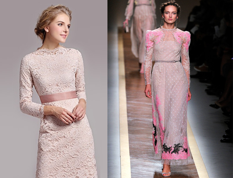 Pembe Elbise Modelleri 2014