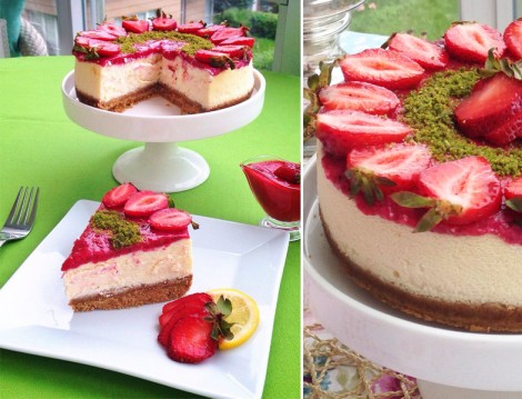 Çilek Soslu Cheesecake Tarifi