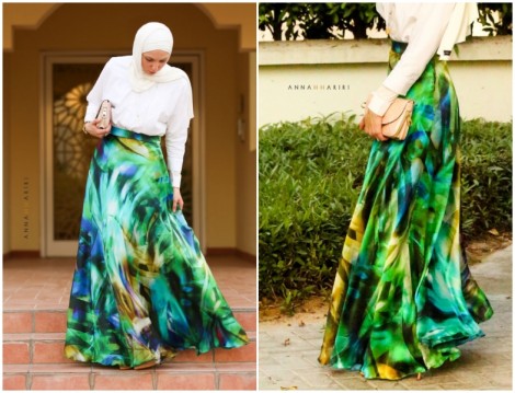 Annah Hariri 2015 Floral Desenli Etek Modeli