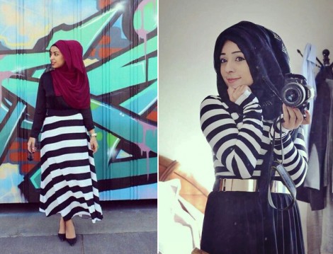 Zayıf Hanımlara Enine Çizgili Kıyafetler