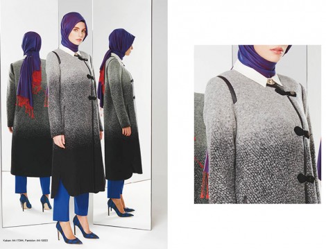 Kayra 2015 Siyah Beyaz Manto Modeli