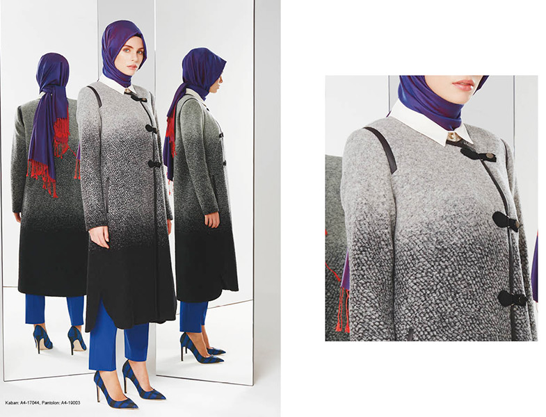 Kayra 2015 Siyah Beyaz Manto Modeli