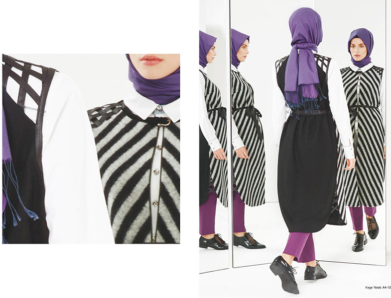Kayra 2015 Siyah Beyaz Çizgili Yelek Modeli