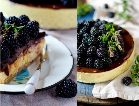 Çikolatalı ve Böğürtlenli Cheesecake 
