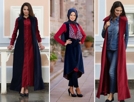 Kuaybe Gider-Kadife Uzun Yelek Modelleri