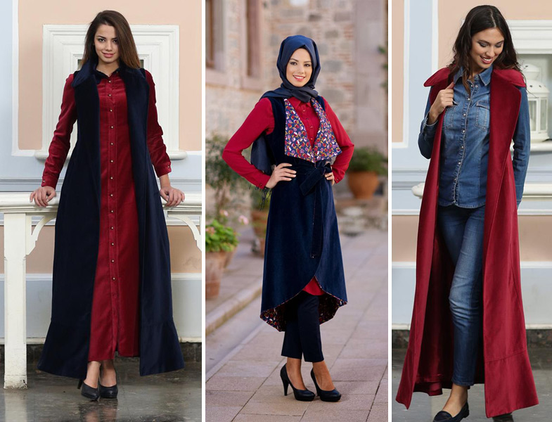 Kuaybe Gider-Kadife Uzun Yelek Modelleri