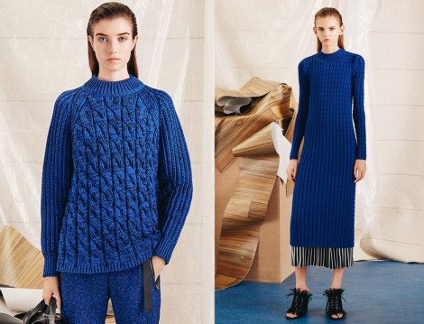 Mavi Kazak Ve Uzun Triko Elbise Modeli 2015