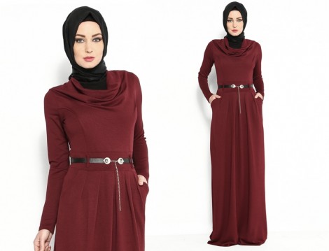 Bordo Tesettür Kombinleri 2015