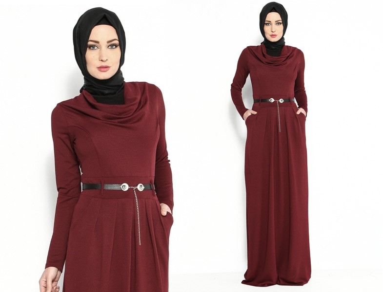 Bordo Tesettür Kombinleri 2015