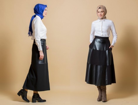Deri Uzun Etek Modeli