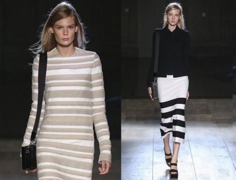 Çizgili Uzun Etek ve Elbise Modeli 2015